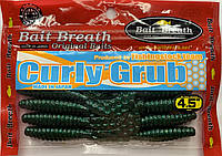 Приманка Bait Breath Curly Grub 4.5" (8шт) Ur28 Motoroil/Green