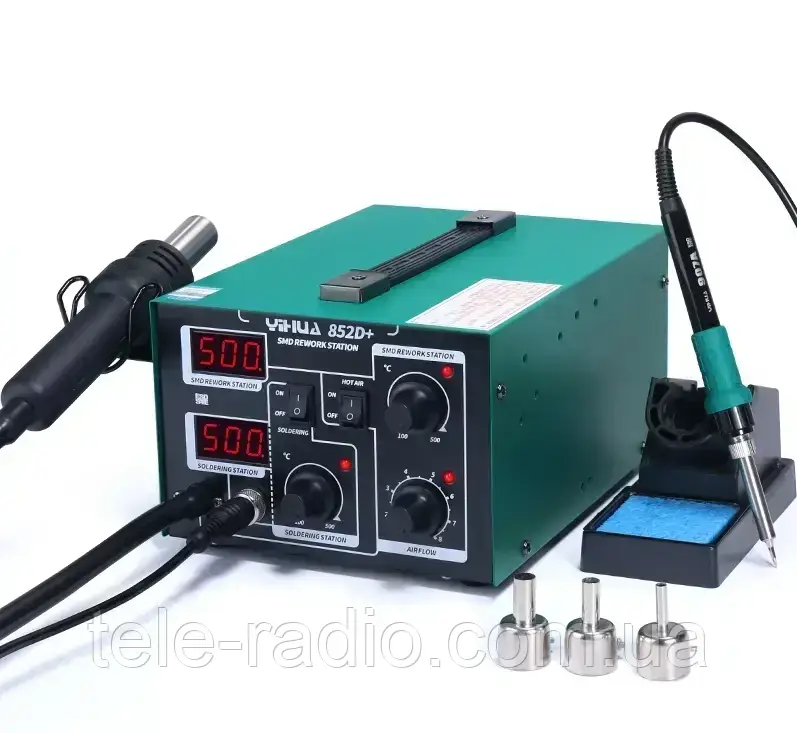 Паяльна станція 2в1 YIHUA 852D+ компресійна, фото 1