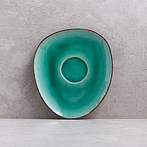 Набір чашок для кави 100 мл Зелена лагуна 8 предметів гарний комплект чашок та блюдець, фото 3