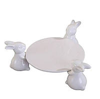 Подставка для торта "Белые зайцы" OLens 33*20*9,5 см 21012650
