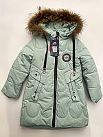 Пальто зимнее для девочки р.122-146 новая модель