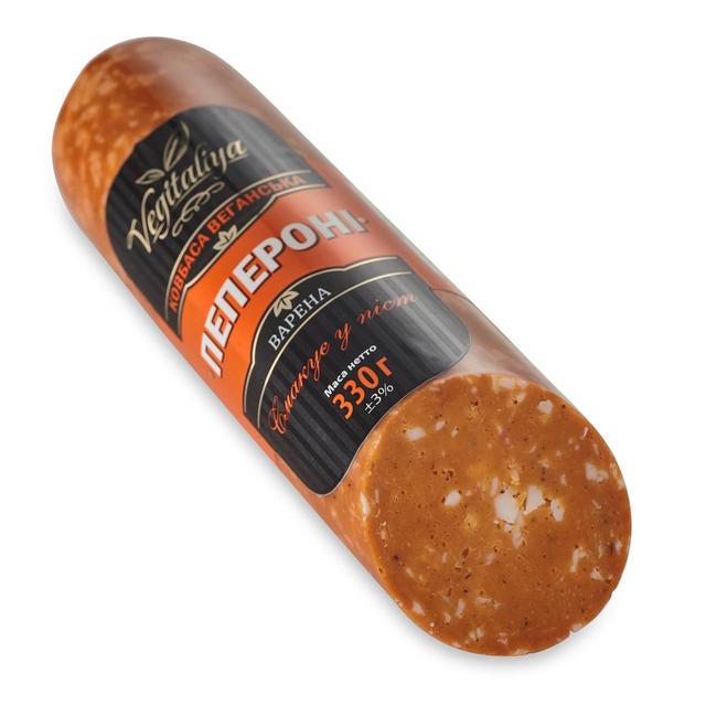 Рослинна веганська ковбаса Пепероні зі спеціями, з глютеном, 330 г ...