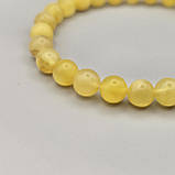 Браслет натуральний бурштин матова куля 7 мм вага 6г, фото 2