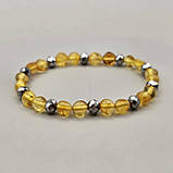 Буси та браслет 100% натуральний бурштин галтівка та чеське скло вага 17,3 г, фото 4