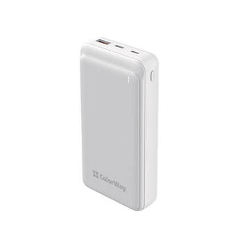 Універсальна мобільна батарея ColorWay Slim 20000mAh White (CW-PB200LPG3WT-PD)