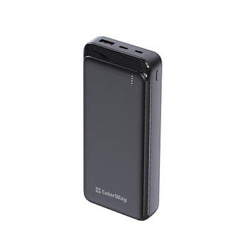 Універсальна мобільна батарея ColorWay Slim 20000mAh Black (CW-PB200LPG3BK-PD)