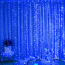 Гірлянда штора водоспад з пультом Copper Light 300 Led 3х3м Blue, фото 8