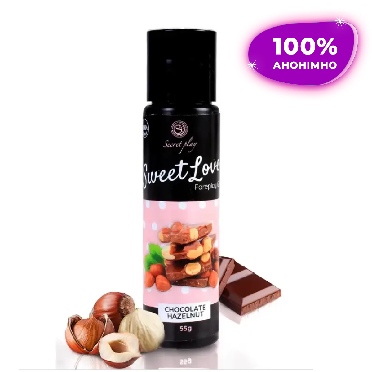 Змазка для орального сексу їстівна Secret Play Sweet Love Chocolate Hazelnut Gel 60 ml Лубрикант для мінету