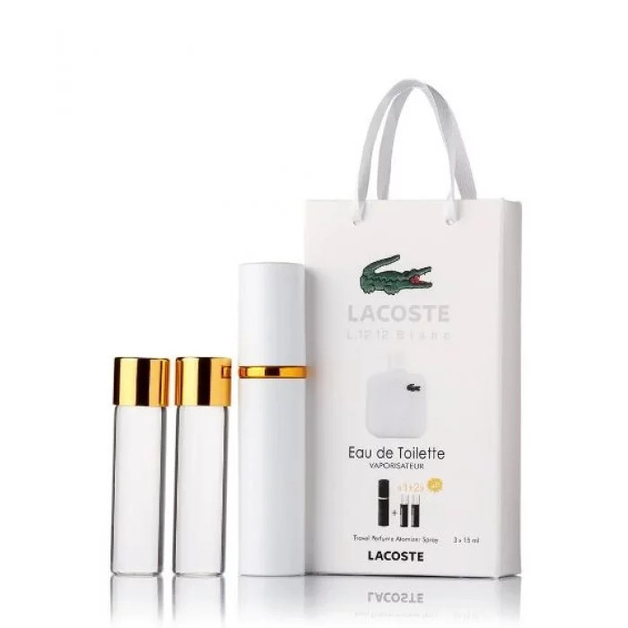 Lacoste L.12.12 Blanc edt 3x15ml - Trio Bag