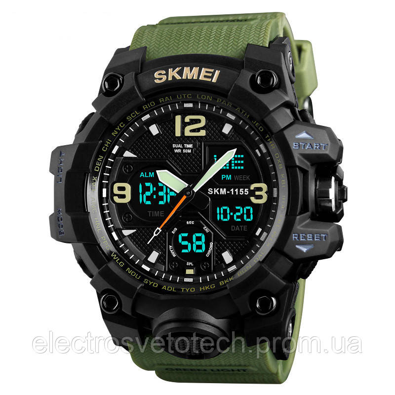 Годинник наручний Skmei 1155 Оrіginal (Army Green, 1155BAG) | Наручний годинник ET