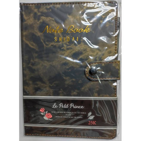 Блокн. шкір. зам. на кнопці з ручкою No 3315-25K Мармуровий (14,5*21,5) 76 л, фото 1