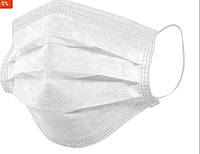 Маска медична тришарова на гумках + 103, біла, 50 шт/уп.