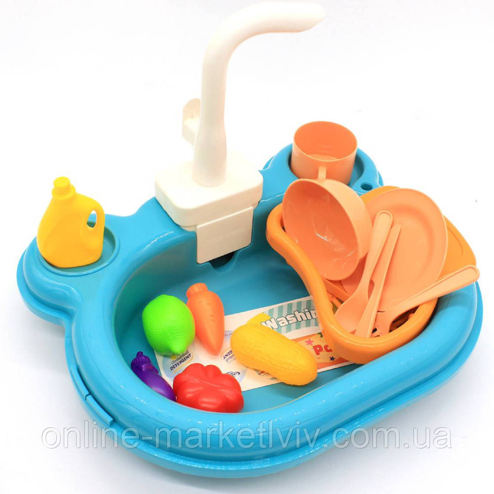 Ігровий набір раковина з водою, овочами та посудом, Dream play pool / Набір кухонних іграшок для дітей, фото 1