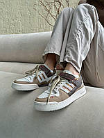Женские кроссовки Adidas Forum Low Clear Brown коричневые с белым