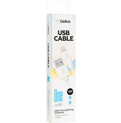Кабель Gelius One Cable USB to Lightning GP-UC117 12W 1m White, фото 2