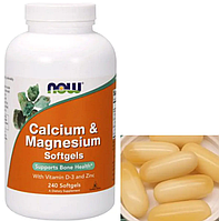 Кальцій цинк магній цинк Д3 NOW Calcium & Magnesium with vit. D and Zinc 240 гелевих капсул  Vitaminka Vitaminka