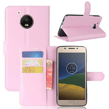Чохол-книжка Litchie Wallet для Motorola Moto E4 Plus XT1771 Світло-рожевий