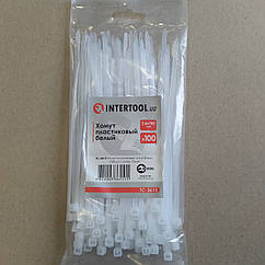 Хомут пластиковий 3,6*150 мм (100 шт./пач.), білий INTERTOOL TC-3615