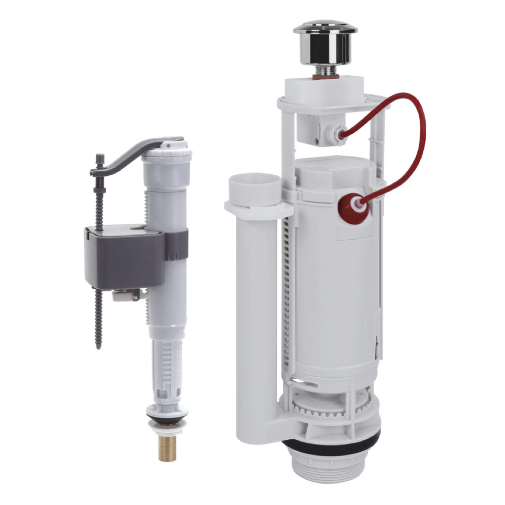 Комплект механізму бачка унітазу GAPPO G1890.03 підкл. 3/8", підвід нижній, бічний, 2-х режимний, фото 1