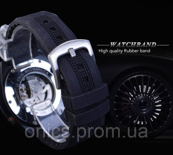 Механические мужские наручные часы Forsining армейские военные стальные спортивные скелетон хорошее качество - фото 1 - id-p1946663172