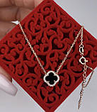 Кольє срібне з оніксом д.10, позолота, фото 2