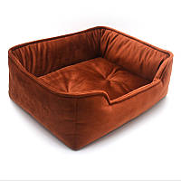 Лежак для собак и кошек Zoo-hunt Пандора двухсторонний коричневый №3 60х80х23 см