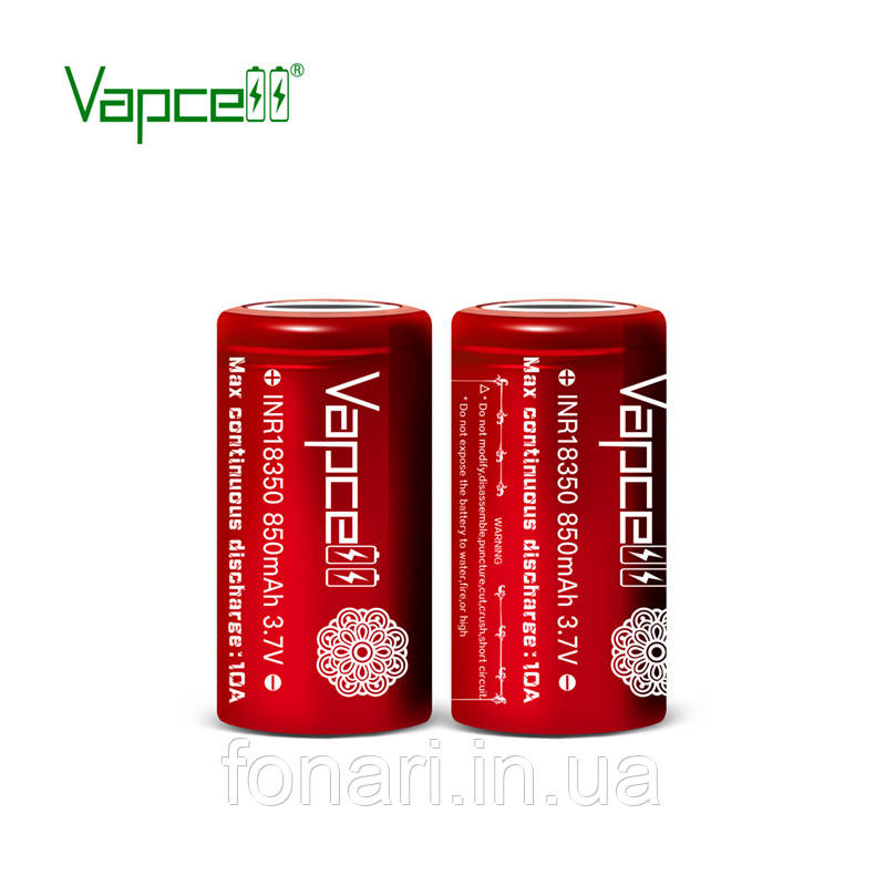 Аккумулятор Vapcell INR18350 Li-Ion 18350, 850mAh высокотоковый - фото 3 - id-p462114400