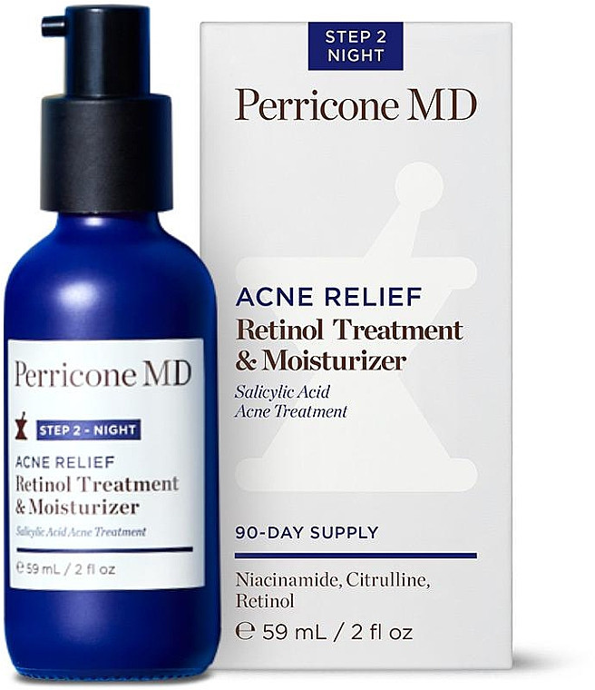 Нічна сироватка з ретинолом для проблемної шкіри Perricone MD Acne Relief Retinol Treatment & Moisturizer 59ml