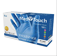 Рукавички нітрилові нестерильні неопудрені MedTouch Blue size-XS (100 шт)