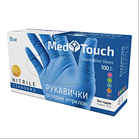 Рукавички нітрилові нестерильні неопудрені MedTouch Blue size-S (100 шт)