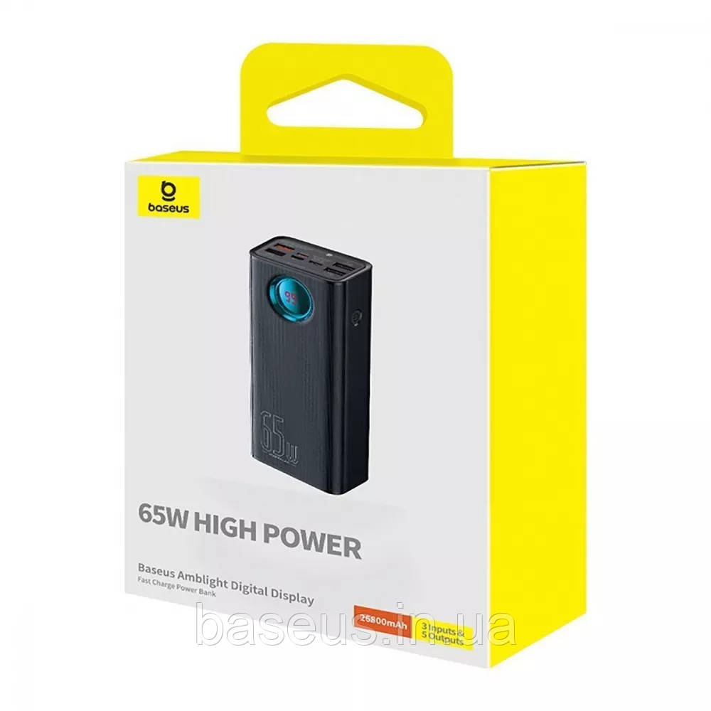 Портативна Батарея, павебанк OS-Baseus Amblight Digital Display 26800mAh 65w