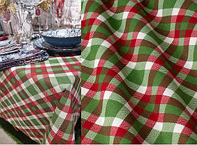 Скатертина Шотландка червоно-зелена, 150х170см (Тефлон), Х/Б 65%