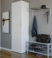 Шкаф для одежды распашный с полочкой и штангой из ДСП FST-12