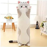 М'яка іграшка 65 см для обіймання довгий кіт батон подушка, іграшка-обіймашка для сну кольору, фото 5