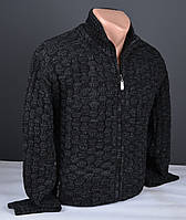 Мужской теплый свитер на замке черный | Мужская кофта на замке Турция 7200