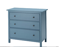 HEMNES Комод, 3 ящика, синяя морилка 108х96 см