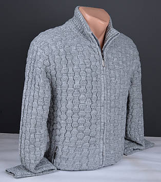 Чоловічий теплий светр на блискавці сірий | Чоловіча кофта на блискавці Туречина 7201