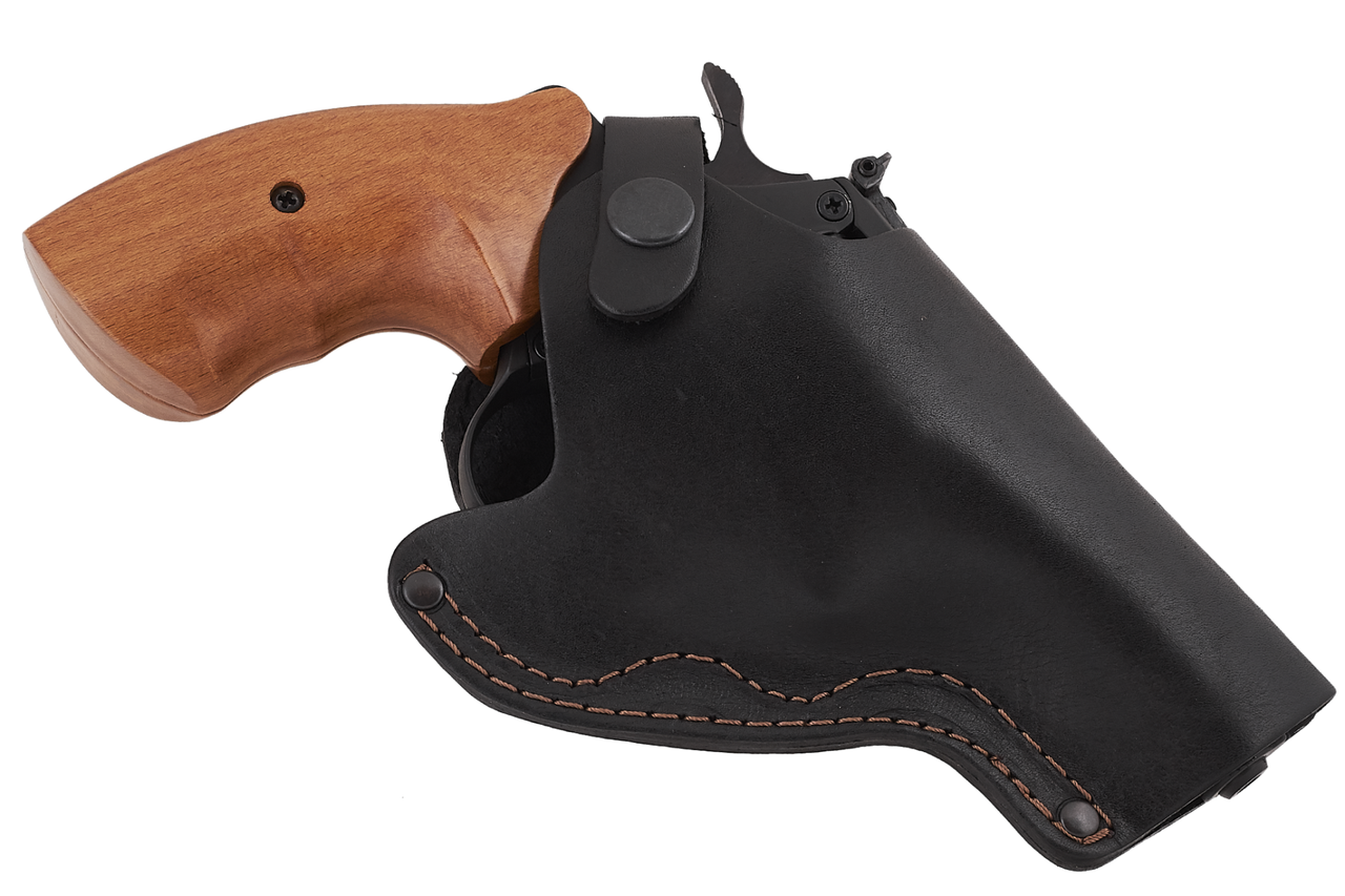 Кобура Револьвера 3 поясна не формована (шкіра, чорна) SAG