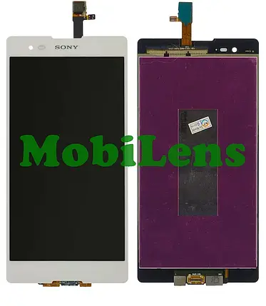 Sony D5322, D5303, Xperia T2 Ultra Дисплей+тачскрин (модуль) білий, фото 1