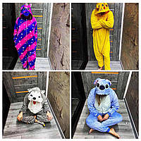 Кигуруми пижама для всей семьи, теплый флисовый комбинезон