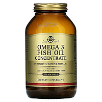 Solgar omega-3 fish oil concentrate 120 softgels, солгар концентрат рыбьего жира с омега-3 120 капсул