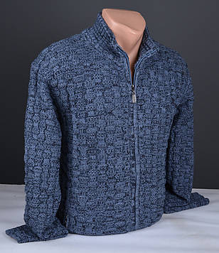Чоловічий теплий светр на блискавці синій | Чоловіча кофта на блискавці Туречина 7202