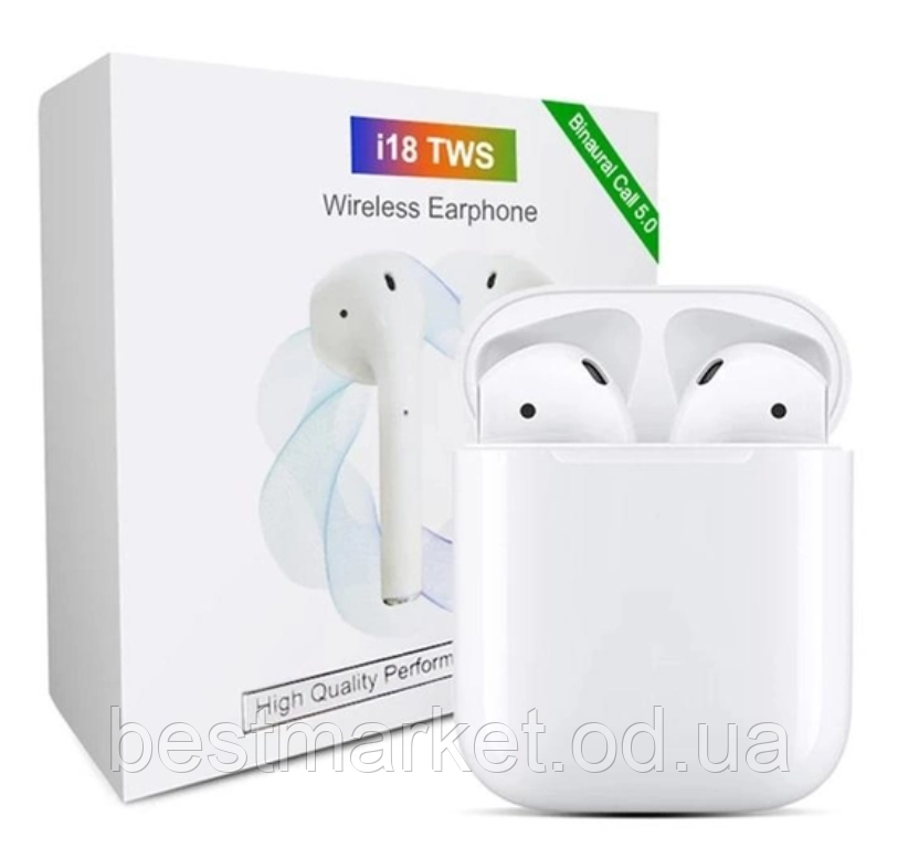 Бездротові Bluetooth Навушники в Кейсі i18 TWS