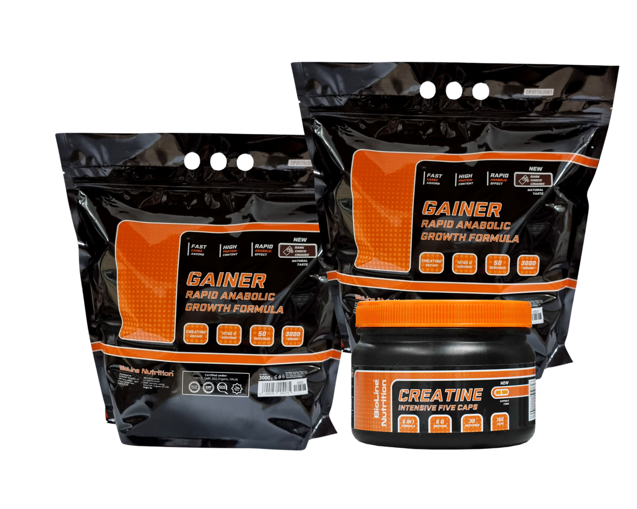 Комплект на 2 місяці: 6 кг RAPID ANABOLIC GAINER, Шоколад Німеччина + CREATINE INTENSIVE FIVE, фото 1