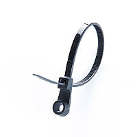 Стяжки кабельные нейлоновые с креплением 5x200 черные (пач 100 шт.) (хомуты пластиковые) APRO