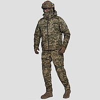 Комплект военной формы. Тактическая зимняя куртка + штаны с наколенниками UATAC Pixel mm14