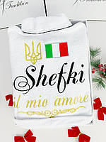 Махровый халат с вышивкой "Украинско-итальянская любовь"