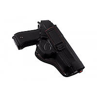Кобура Beretta 92 (Беретта) поясная + скрытого внутрибрючного ношения с клипсой (кожаная, черная) SAG SAG
