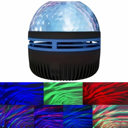 Диско куля 7 кольорів із пультом полярний нічник USB