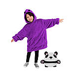 Дитяча толстовка плед худі з капюшоном і плюшевою іграшкою Huggle PETS 130-150 см Панда One Size, фото 4